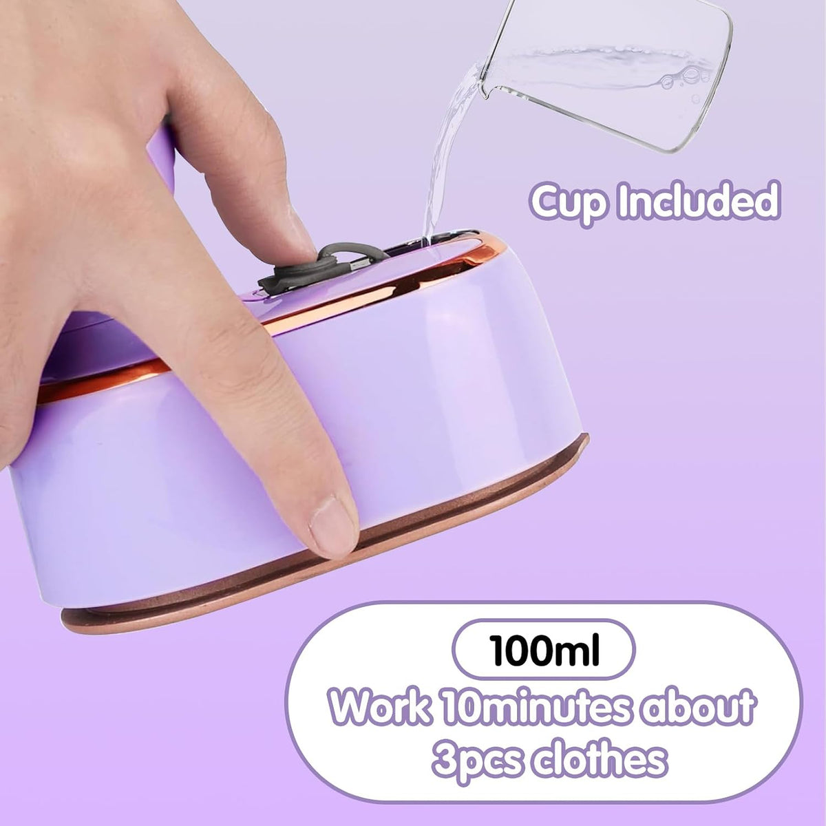 Purple: 100 ml water tank, measuring cup included