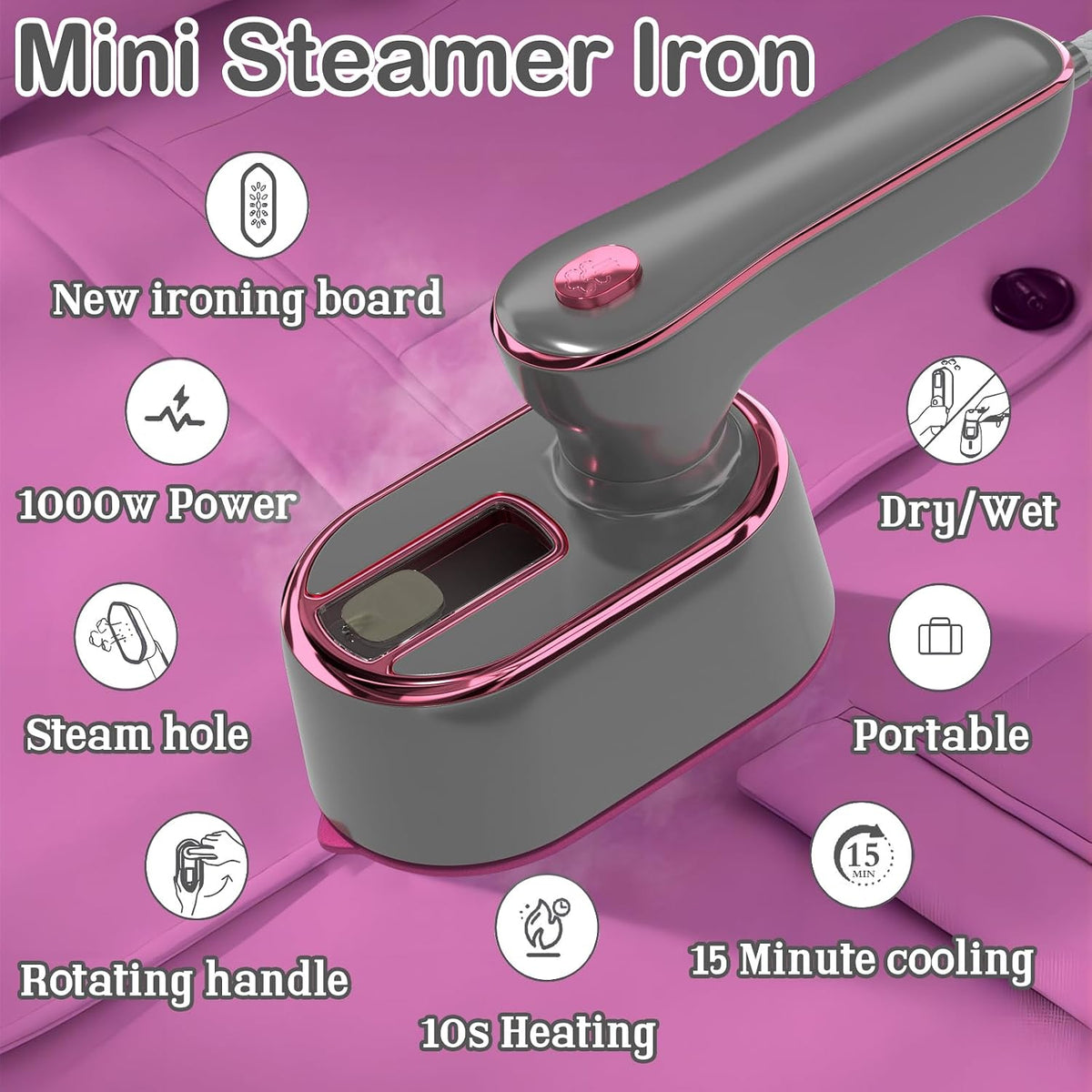 Velora Mini Steam Iron - 2-in-1 Travel Steamer & Iron