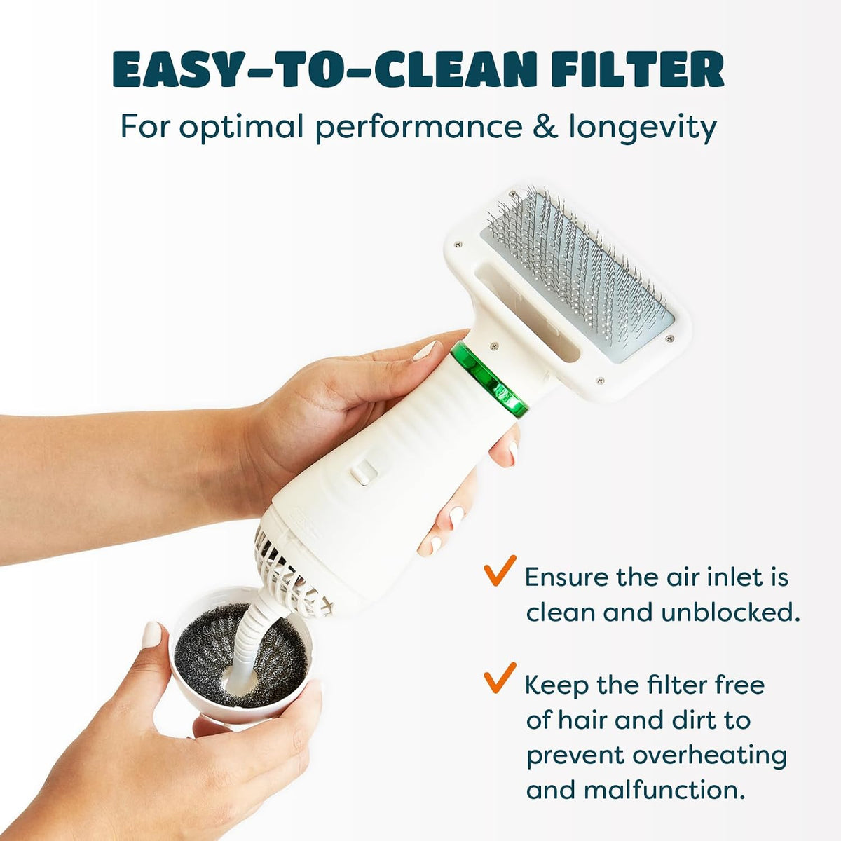 Easy-to-clean rear filter